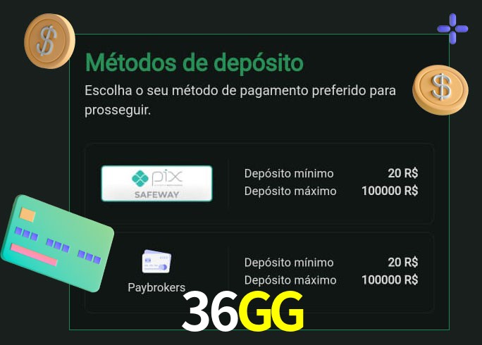 O cassino 36GG oferece uma grande variedade de métodos de pagamento